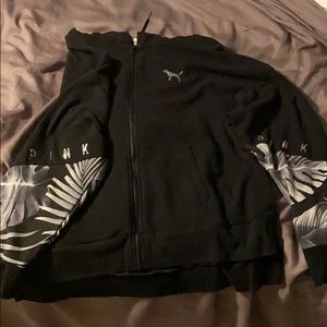 Large pink zip up hoodie